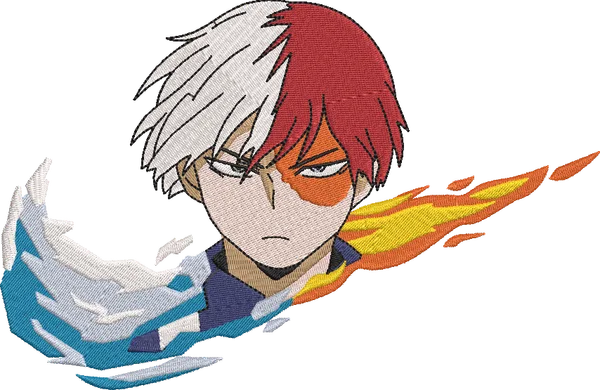 Náhled návrhu výšivky: Nike × Todoroki – 3 velikosti