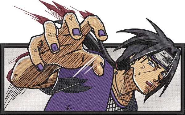 Embroidery design preview: Itachi V2 – 6 sizes