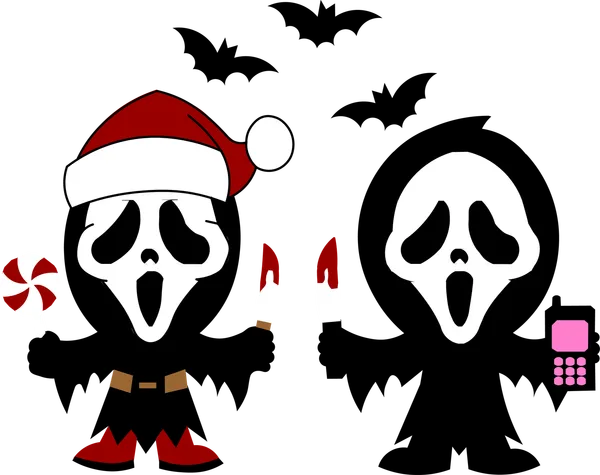 Vista previa del diseño de bordado: Ghost Face Chibi – 3 tamaños