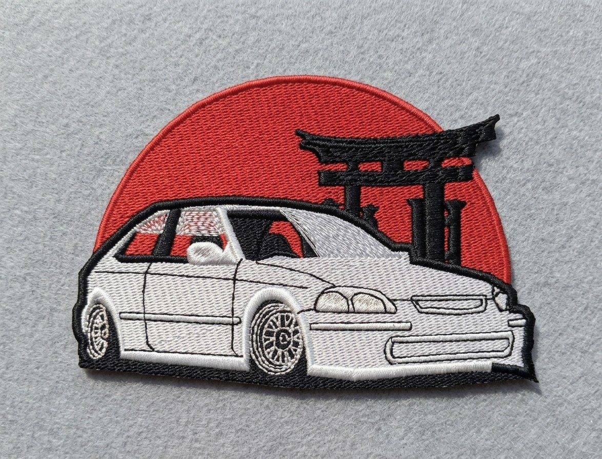 Vorschau des Stickmotivs: Honda Civic & Torii Gate